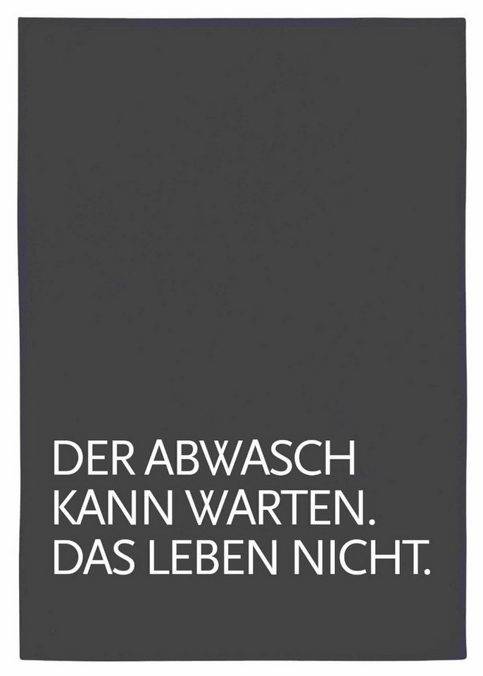 17,30 Hamburg Geschirrtuch DER ABWASCH KANN WARTEN, Grau, (1-tlg), 50x70cm, Siebdruck von 17;30 Hamburg