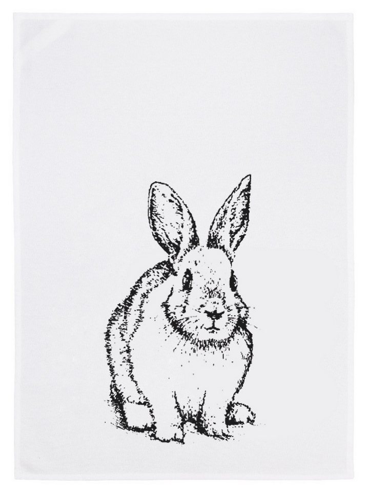 17,30 Hamburg Geschirrtuch Häschen Dunkelgrau, (1-tlg), 50x70cm, Siebdruck von 17;30 Hamburg