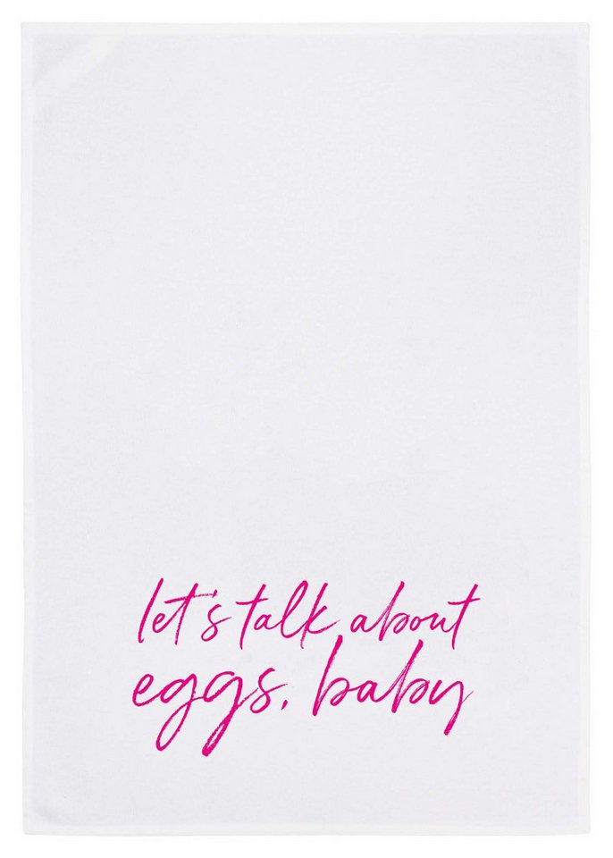 17,30 Hamburg Geschirrtuch Let's talk about Eggs Baby, Pink, (1-tlg), 50x70cm, Siebdruck von 17;30 Hamburg