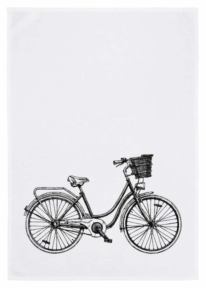 17,30 Hamburg Geschirrtuch FAHRRAD, Grau, (1-tlg), 50x70cm, Siebdruck von 17;30 Hamburg