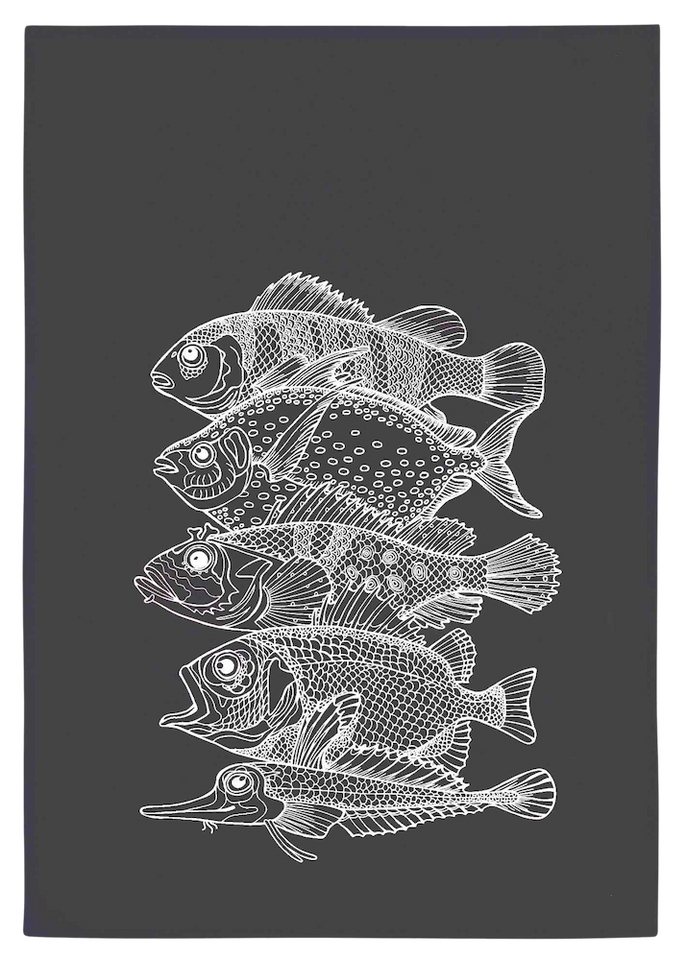 17,30 Hamburg Geschirrtuch Fünf Fische, Grau, (1-tlg), 50x70cm, Siebdruck 17,30 Hamburg Geschirrtuch Fünf Fische, Grau, (1-tlg), 50x70cm, Siebdruck von 17;30 Hamburg