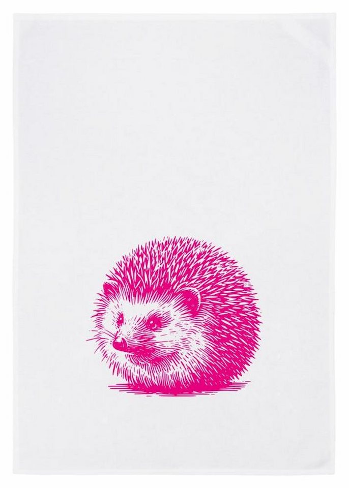 17,30 Hamburg Geschirrtuch Igel, Pink, (1-tlg), 50x70cm, Siebdruck von 17;30 Hamburg