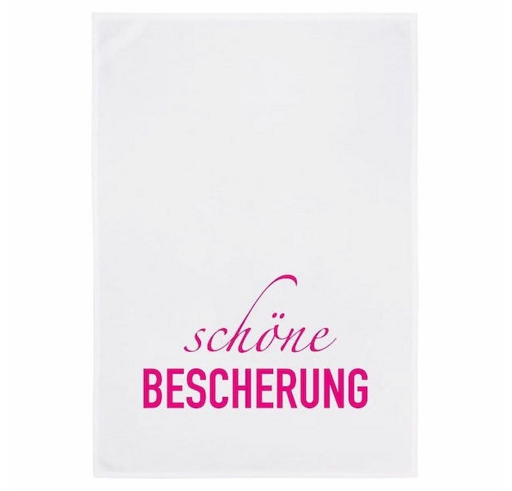 17,30 Hamburg Geschirrtuch Schöne Bescherung, neon pink, (1-tlg), 50x70cm, Siebdruck von 17;30 Hamburg