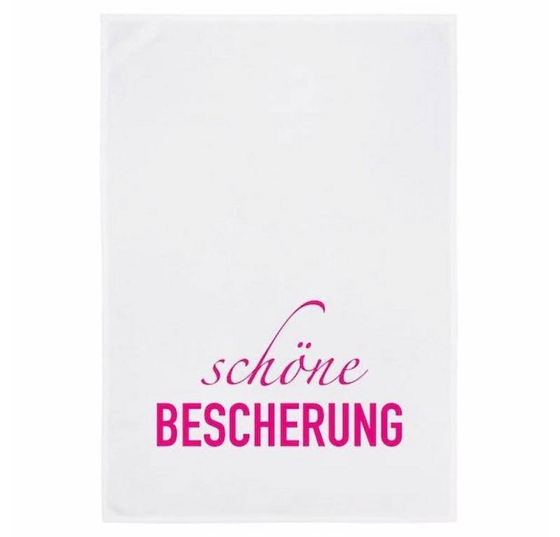 17,30 Hamburg Geschirrtuch Schöne Bescherung, neon pink, (1-tlg), 50x70cm, Siebdruck von 17;30 Hamburg