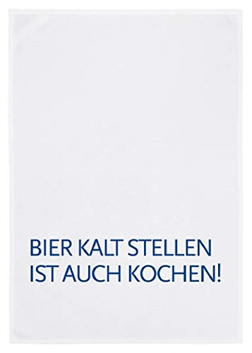 17;30 made in Hamburg GESCHIRRTUCH Siebdruck Bier KALT Stellen IST AUCH Kochen von 17;30 HOME