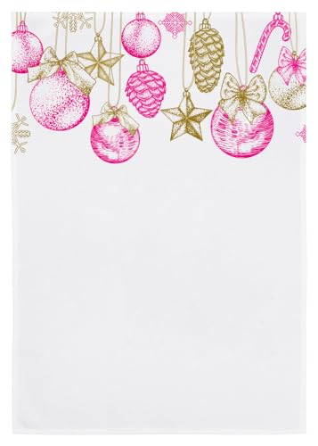 Geschirrtuch weiss, WEIHNACHTSSCHMUCK, gold & neon pink von 17;30 HOME