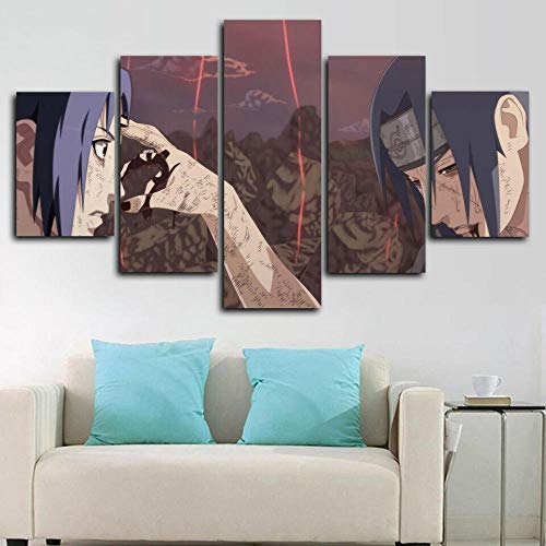 183Tdfc 5 Teilig Leinwand Wanddeko Naruto Sasuke Gegen Itachi Hd Bilder Leinwanddrucke 5 Stück Leinwand Bilder Gemälde Modern Wohnzimmer Wohnkultur Geschenk 150X80Cm Rahmen von 183Tdfc