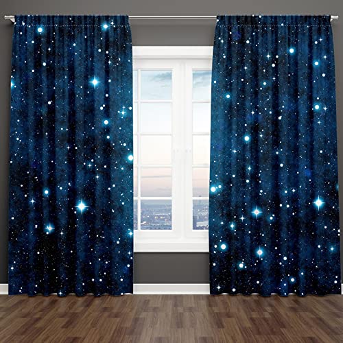 18meng Art 2-Set Vorhang Blickdicht vorhänge mit ösen Universum Galaxie Planet Lichtundurchlässige Vorhang Mit Ösen für Wohnzimmer Kinderzimmer Jugendzimmer gardinen Wohnzimmer (HxB/166x150cm) von 18meng Art