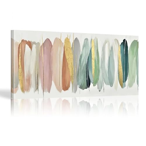 18meng Art Abstrakte Bilder Leinwand XXL 180x90 cm Modern Leinwandbilder Wandbild Bunt Feder Bilder Wandbild Kunstdruck Wohnzimmer Schlafzimmer Wanddekoration Bild auf Leinwand Ungerahmt von 18meng Art