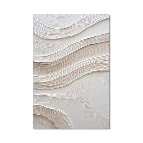 18meng Art Wandbilder Dekoration Klassizismus Bilder auf Leinwand 140x80 cm Groß XXL Beige Weiß Einfachheit Leinwandbild Wohnzimmer Schlafzimmer Deko Wand Kunstdruck Wanddeko Bilder Ungerahmt von 18meng Art