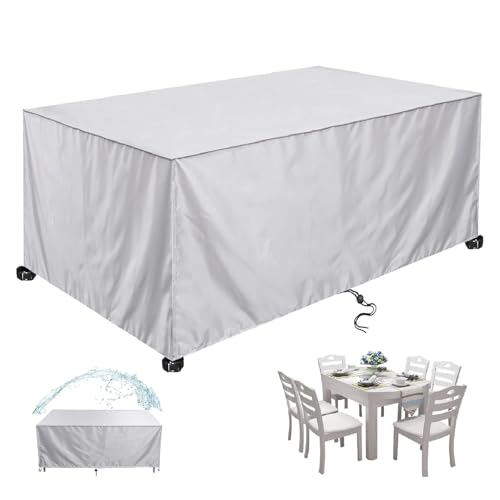 Abdeckung Gartenmöbel Wasserdicht 110x110x110cm/LxBxH Multi-Größe Abdeckplane für Gartentische Winterfest Staubdicht Anti-UV Rechteckig Outdoor Abdeckhaube Terrassenmöbel Schutzhülle von 18meng Art