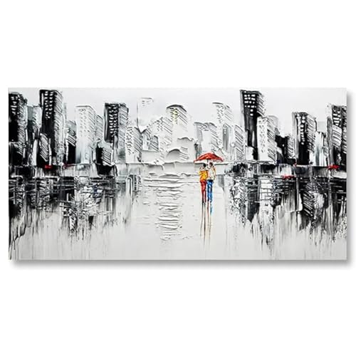 Bilder Abstrakt Schwarz und Weiß Stadt Industrial Style 100x60 cm Modern Leinwandbild Groß XXL Wohnzimmer Wandbild Kunstdruck Canvas Desing Wand Bild auf Leinwand Ungerahmt von 18meng Art