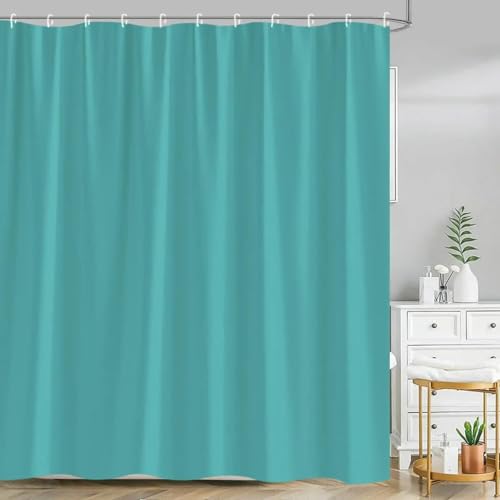 Duschvorhang Grün 180x200 cm Schwerer Hotel Luxus Polyester Wasserdicht Duschvorhänge Anti-Schimmel und Textil Waschbar Schnelltrocknend für Badezimmer Badewannen mit 12 Haken von 18meng Art