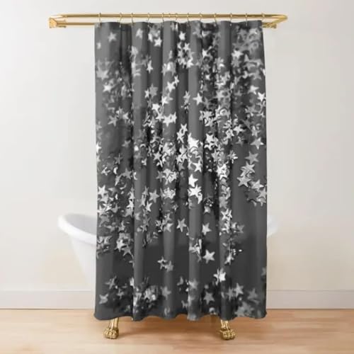 Duschvorhang Schwarz Weiß Farbverlauf Stil Farbe Antischimmel Wasserdicht Badezimmer Vorhänge Textil Stoff Bunt Duschvorhang 180x220 cm für Badewanne Bathroom Curtains mit 12 Haken von 18meng Art