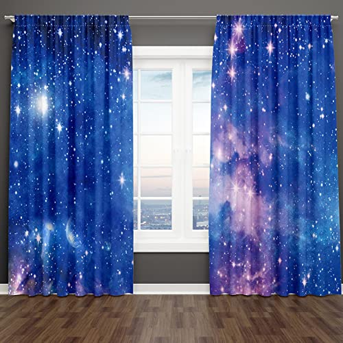 Galaxie Druck 3D verdunklungsvorhänge, Universum Planeten Psychedelic Fantasy Star Thema Vorhang blickdicht vorhänge mit ösen für Vorhänge Wohnzimmer Kinder Schlafzimmer Dekor (HxB/160x184cm) von 18meng Art