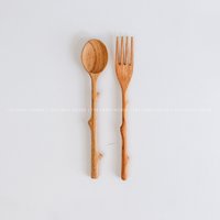 Handgefertigtes Set Aus Holzlöffel Und Gabel, Personalisiertes Geburtstagsgeschenk Für Sie, Servierbesteck Holz, Eco-Küchengeschenk von 194HandmadeGift