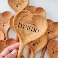 Liebe Dich Mama Laser Gravierter Holzlöffel Personalisiertes Geschenk Für/Sie Frau Valentinstag Muttertagsgeschenk Mom Geburtstagsgeschenk von 194HandmadeGift