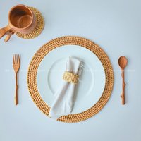 Rattan Tischsets Und Untersetzer Serviettenringe Set Für Urlaub/Thanksgiving Herbst Esszimmer Dekor, Boho Hochzeit Tischdekoration von 194HandmadeGift