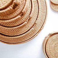 Runde Rattan Tischsets Und Untersetzer 6/8 Set Mit Halter, Thanksgiving Dekor, Urlaub Esstisch Hochzeit Tischdekoration von 194HandmadeGift