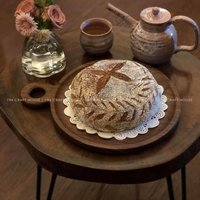 Rundes Walnuss-Serviertablett Mit Griff Für Lebensmittel/Frühstück Obst Tee Kuchen Pizza Paddle & Peel Kaffeetisch Tablett Dekor von 194HandmadeGift