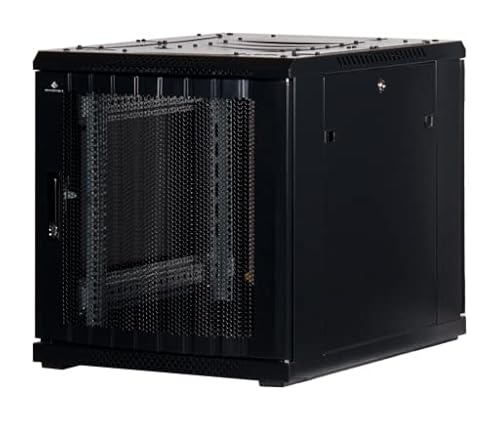 12 HE 19 Zoll - 19" Serverschrank mit Gitternetz-Türen vorne und hinten, niedrige Bauhöhe zum Aufstellen unter Schreibtischen (BxTxH) 600x800x634mm - NEU! 19Power GmbH von 19Power