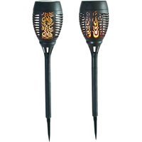 Solar Gartenfackel Rattanoptik Gartenlampe Gartenlaterne Solarleuchte Solarlampe von BURI