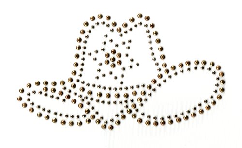 Bügelbild Applikation Studs Line Dance Cowboy-Hut 12 x 7cm Farbe: Beige LE8-23 / Studs cl. Beige von 1A-Kurzwaren