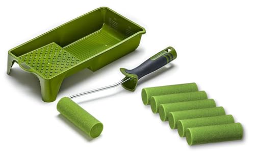 Colorus Lackier Set: 7 x Schaumwalzen 11cm gerade superfein | 1 x Farbroller Steckbügel Soft Griff | 1 x Farbwanne 15x32 cm Schaumstoffrolle 11cm Colorus Lackier Set: 7 x Schaumwalzen 11cm gerade superfein | 1 x Farbroller Steckbügel Soft Griff | 1 x Farbwanne 15x32 cm Schaumstoffrolle 11cm von 1A Malerwerkzeuge