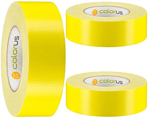 3 x Colorus Premium Betonklebeband 44 mm x 50 m | Gewebeband ultra robust, sehr gut abreißbar | Stein-Klebeband 14 Tage UV-beständig | Reparaturband mit hoher Klebekraft | Gaffa Tape Duct Tape von Colorus