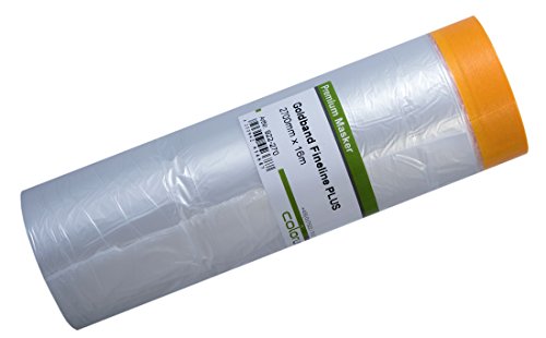Colorus Goldband Fineline PLUS Masker Tape 16m mit 270 cm Abdeckfolie - Soft Tape Masker Klebeband - Lackierband - Maskerband von Colorus