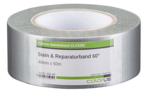 Colorus Profi Gewebeband 36 mm x 50 m | Reparaturband universell einsetzbar | Panzertape zum Abdichten, befestigen und reparieren | Duct Tape Gaffa Tape Panzerklebeband | Verstärktes Klebeband von Colorus