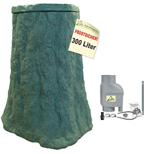 Regentonne, Regentonnen, Regenspeicher, Regenbehälter, Baum 300l braun mit Fallrohrfilter T33 braun FROSTSICHERES Regenfass Wassertonne mit Deckel und Wasserhahn DAS ORIGINAL! von 1A Profi Handels GmbH