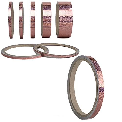 Bastel Zierstreifen Glitzer Oilslick Aufkleber Selbstklebendes Zierband Folie Wrap Art Trim Stripes Kreativ DIY Projekte Wohngestaltung Kfz (9 mm, Glitzer Rosé) von 1A Style Sticker
