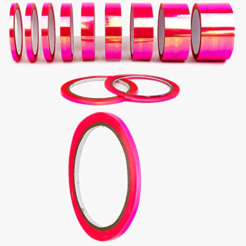 1A Style Sticker Oilslick Transparent Chamäleon Selbstklebendes Bastel Zierband Folie Wrap Art Trim Stripes Kreativ DIY Projekte Zierstreifen Aufkleber (3 mm, Cham. Pink) von 1A Style Sticker