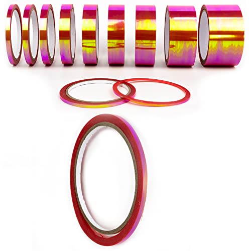 1A Style Sticker Oilslick Transparent Chamäleon Selbstklebendes Bastel Zierband Folie Wrap Art Trim Stripes Kreativ DIY Projekte Zierstreifen Aufkleber (3 mm, Cham. Rot) von 1A Style Sticker