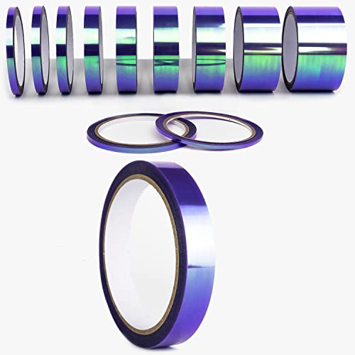 1A Style Sticker Oilslick Transparent Chamäleon Selbstklebendes Bastel Zierband Folie Wrap Art Trim Stripes Kreativ DIY Projekte Zierstreifen Aufkleber (9 mm, Cham. Lila) von 1A Style Sticker