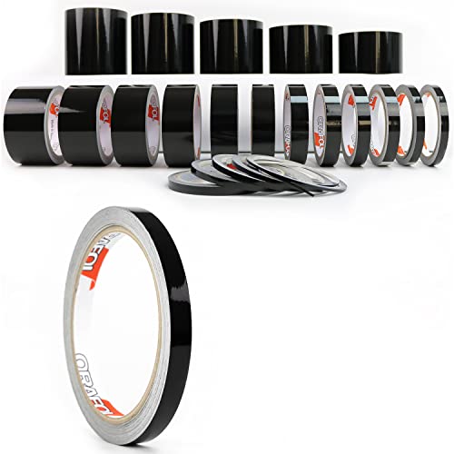 1A Style Sticker Zierstreifen Glanz Folie Folienstreifen Autodekor Pinstripes Dekorstreifen Modellbau KFZ Wohnwagen Boot Bike DIY Basteln Möbel (8 mm, Schwarz) von 1A Style Sticker