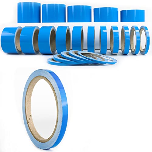 1A Style Sticker Zierstreifenaufkleber Glanz Blautöne Styling Zierstreifen Klebebänder Pinstripes Line Vinyl Decal Stripes Möbeldekoration Küche Wohnzimmer Fliesen Maritim (10 mm, Hellblau) von 1A Style Sticker