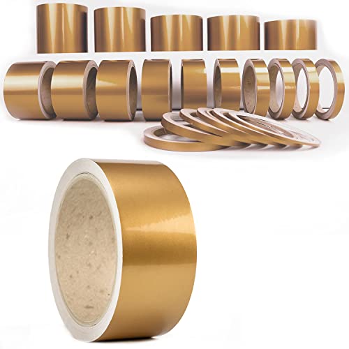 1A Style Sticker Zierstreifenaufkleber Metallic Glanz Styling Zierstreifen Klebebänder Pinstripes Line Vinyl Decal Stripes (35 mm, Gold) von 1A Style Sticker
