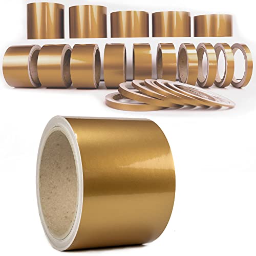 1A Style Sticker Zierstreifenaufkleber Metallic Glanz Styling Zierstreifen Klebebänder Pinstripes Line Vinyl Decal Stripes (60 mm, Gold) von 1A Style Sticker