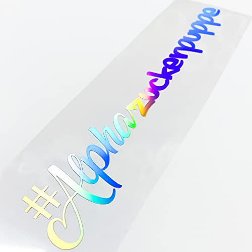 Alphazuckerpuppe Autoaufkleber Ladys Frauen Sticker Girls Frontscheibe Heckscheibe (Alphazuckerpuppe 55cm x 9,4cm, Oilslick Silber) von 1A Style Sticker