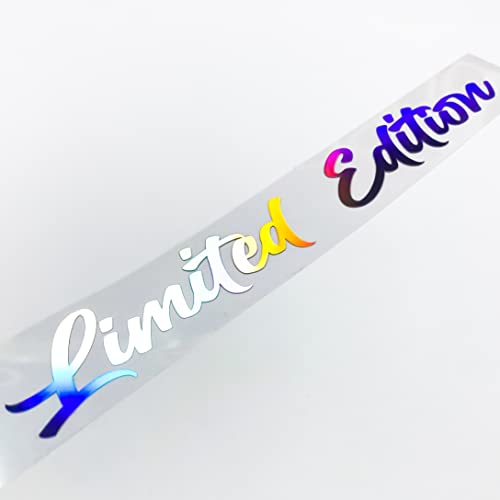 Auto Aufkleber Limited Edition Frontscheibenaufkleber in extrem auffälligen Hologramm Oilslick Folien perfekt auch für Heckscheibe oder Karosserie (128 Limited Edition 55cm, Hologramm Schwarz) von 1A Style Sticker
