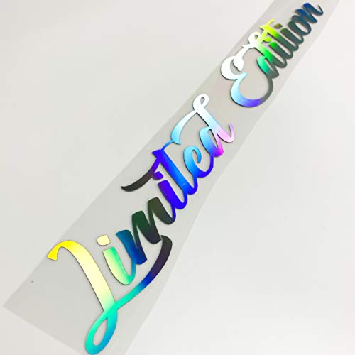 Auto Aufkleber Limited Edition Frontscheibenaufkleber in extrem auffälligen Hologramm Oilslick Folien perfekt auch für Heckscheibe oder Karosserie (429 Limited Edition 55cm, Holo Oilslick Silber) von 1A Style Sticker