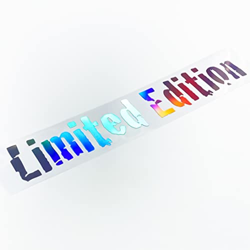 Auto Aufkleber Limited Edition Frontscheibenaufkleber in extrem auffälligen Hologramm Oilslick Folien perfekt auch für Heckscheibe oder Karosserie (445 Limited Edition 30cm, Hologramm Glitzer Schwarz) von 1A Style Sticker