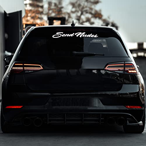 Auto Heckscheibenaufkleber Autoaufkleber Send Nudes Most Hated I Love Ass Tuningsticker (Send Nudes 55cm Breite, Weis Glanz) von 1A Style Sticker