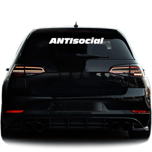 Autoaufkleber ANTIsocial Tuning Sticker KFZ Aufkleber Heckscheibe Karosserie Limited Edition Performance (Glanz Weis) von 1A Style Sticker