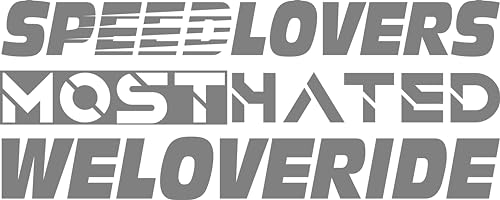 Autoaufkleber Set SPEEDLOVERS MOSTHATED WELOVERIDE Tuning Sticker Heckscheibe KFZ Aufkleber (Glanz Grau) von 1A Style Sticker