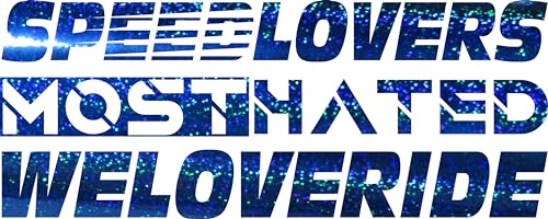 Autoaufkleber Set SPEEDLOVERS MOSTHATED WELOVERIDE Tuning Sticker Heckscheibe KFZ Aufkleber (Glitzer Blau) von 1A Style Sticker