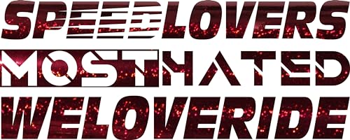 Autoaufkleber Set SPEEDLOVERS MOSTHATED WELOVERIDE Tuning Sticker Heckscheibe KFZ Aufkleber (Glitzer Rot) von 1A Style Sticker