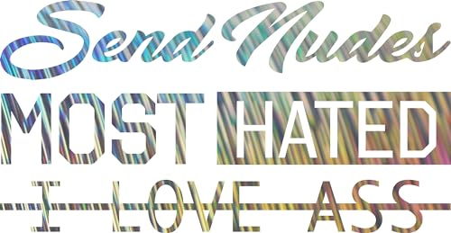 Autoaufkleber Set Send Nudes Most Hated I LOVE ASS Tuning Sticker Heckscheibe KFZ Aufkleber (Hologramm Stripes) von 1A Style Sticker